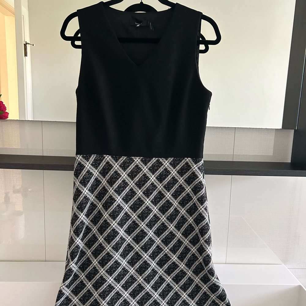 Theory Black and White Checkered Mini Dress - Picture 5 of 11